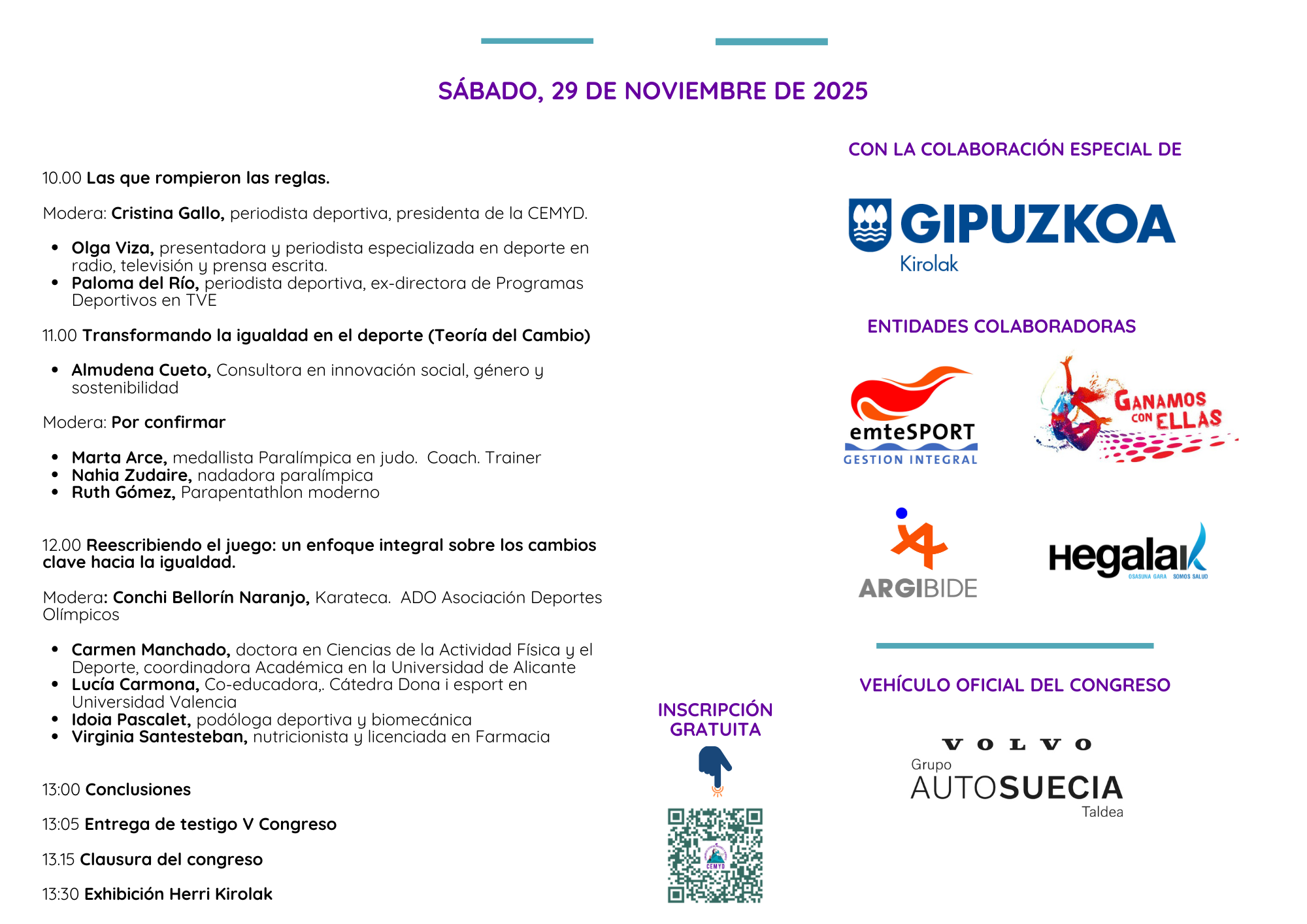 Programa IV CEMYD Donostia Sábado 29