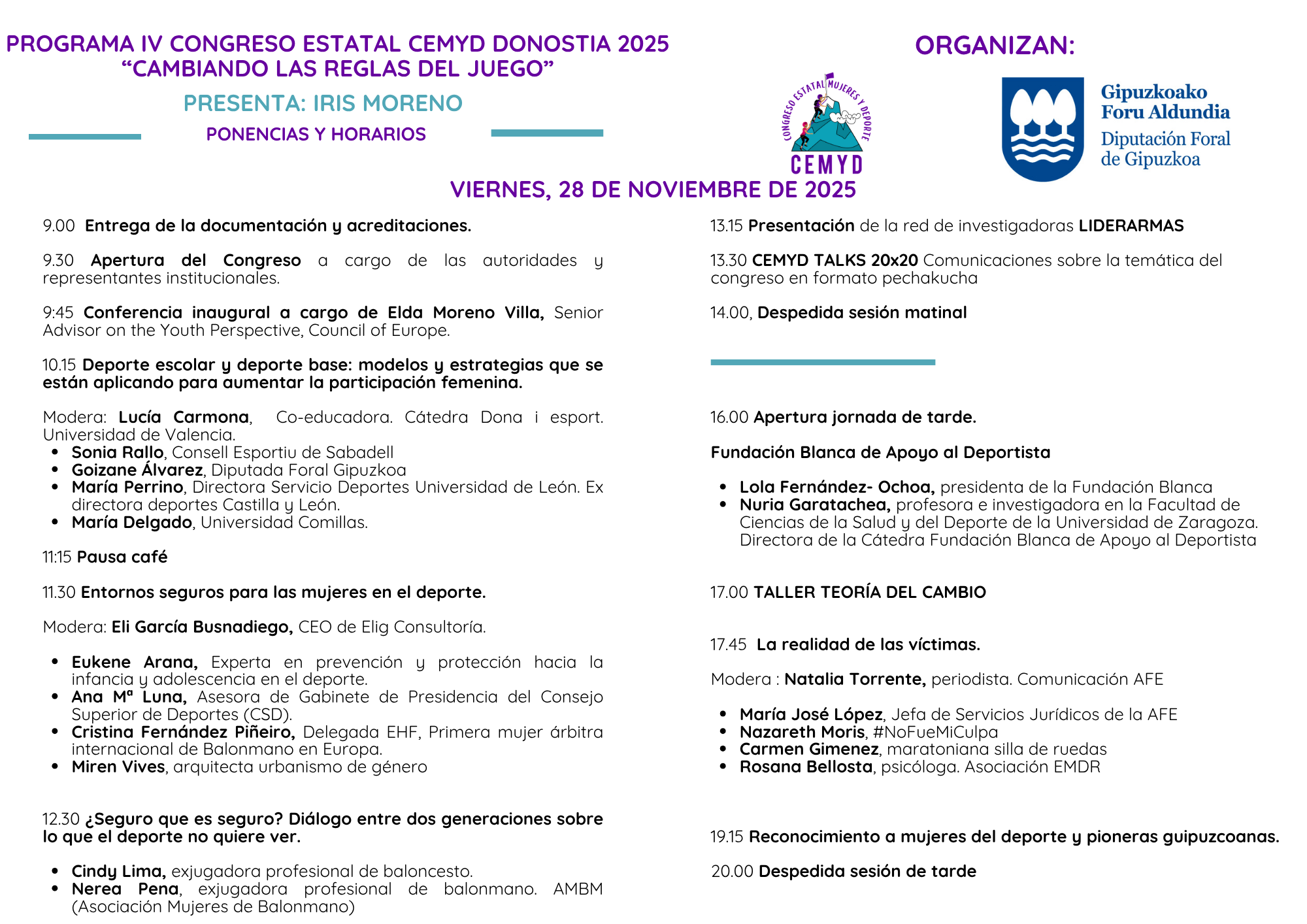Programa IV CEMYD Donostia 25
